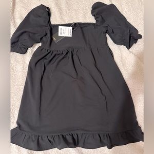 Black short babydoll dress